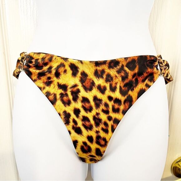 NWOT Joues De Sable Hanna Leopard Low Cut Swim Bottom Size XL - Picture 2 of 6